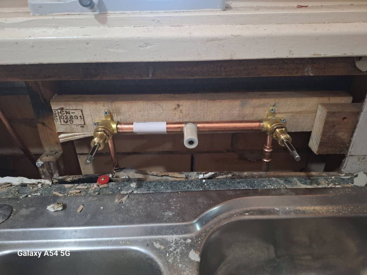 Copper tapware installed in a northern Adelaide kitchen