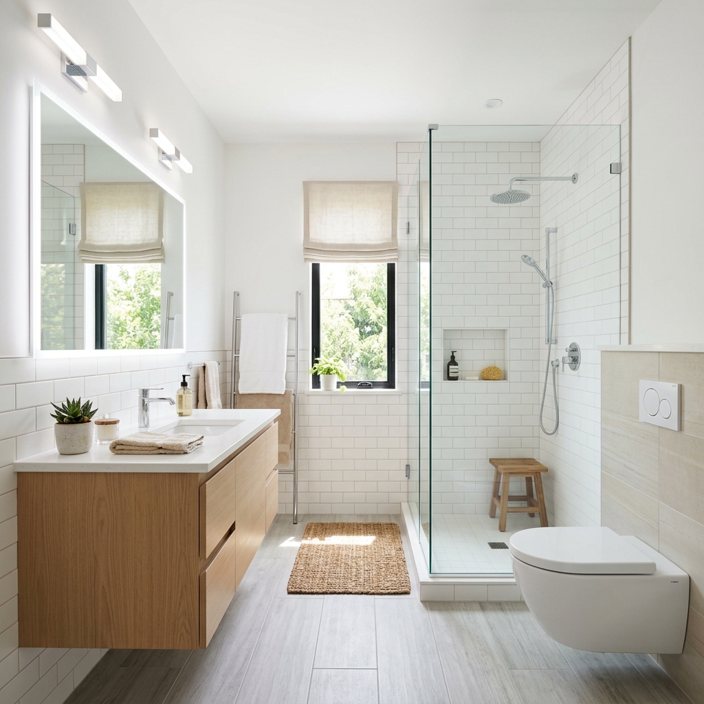 Modern pristine bathroom plumbing